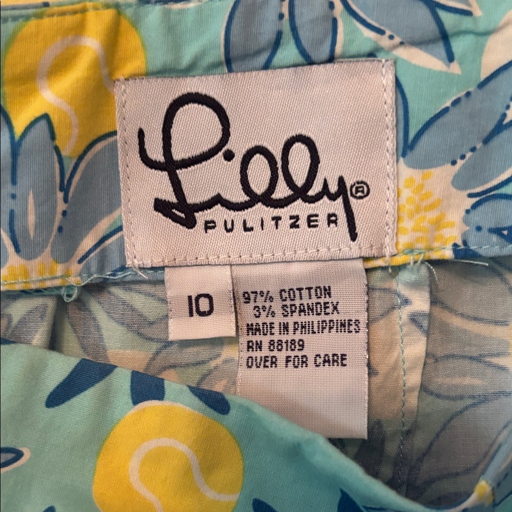 Lilly Pulitzer Blue and Yellow Floral Skirt - Picture 2 of 3